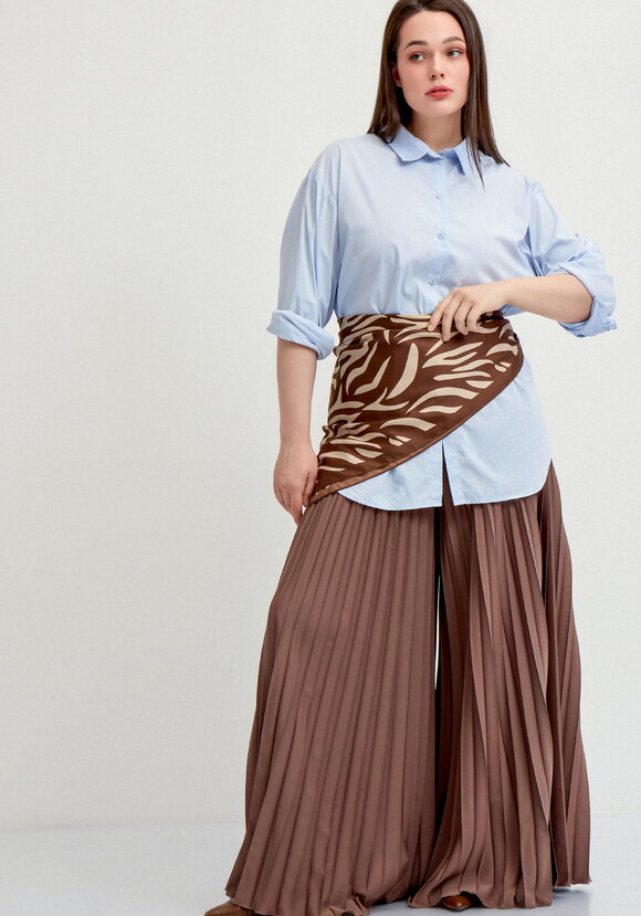 Брюки гофре с декоративным поясом шир.  580, рис. 16