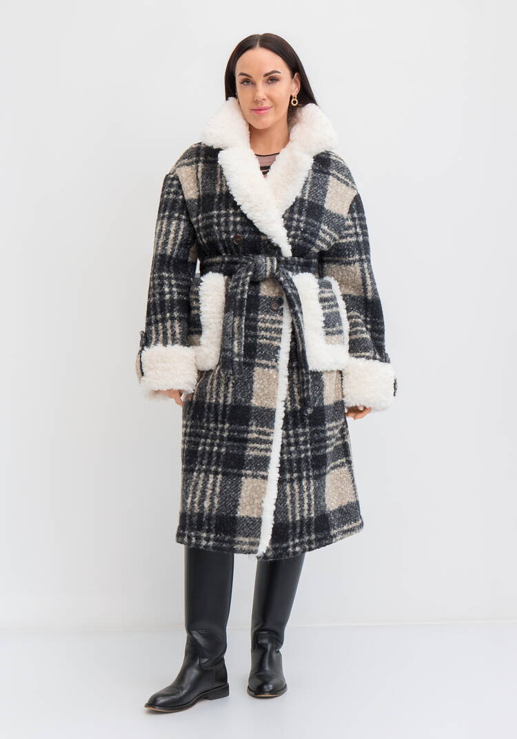 Пальто-эко в клетку шир.  750, рис. 4