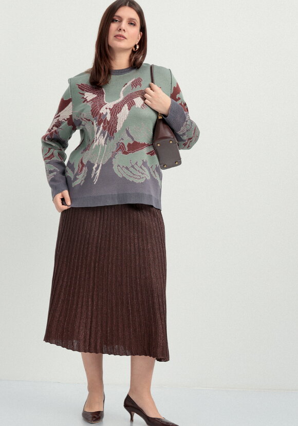 Джемпер с рисунком Журавль шир.  580, рис. 22