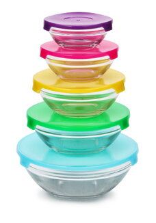 Набор стеклянных контейнеров с крышками 5 шт