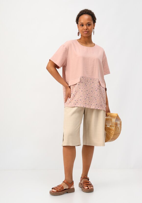 Блуза свободного кроя с дизайнерским кроем шир.  580, рис. 7