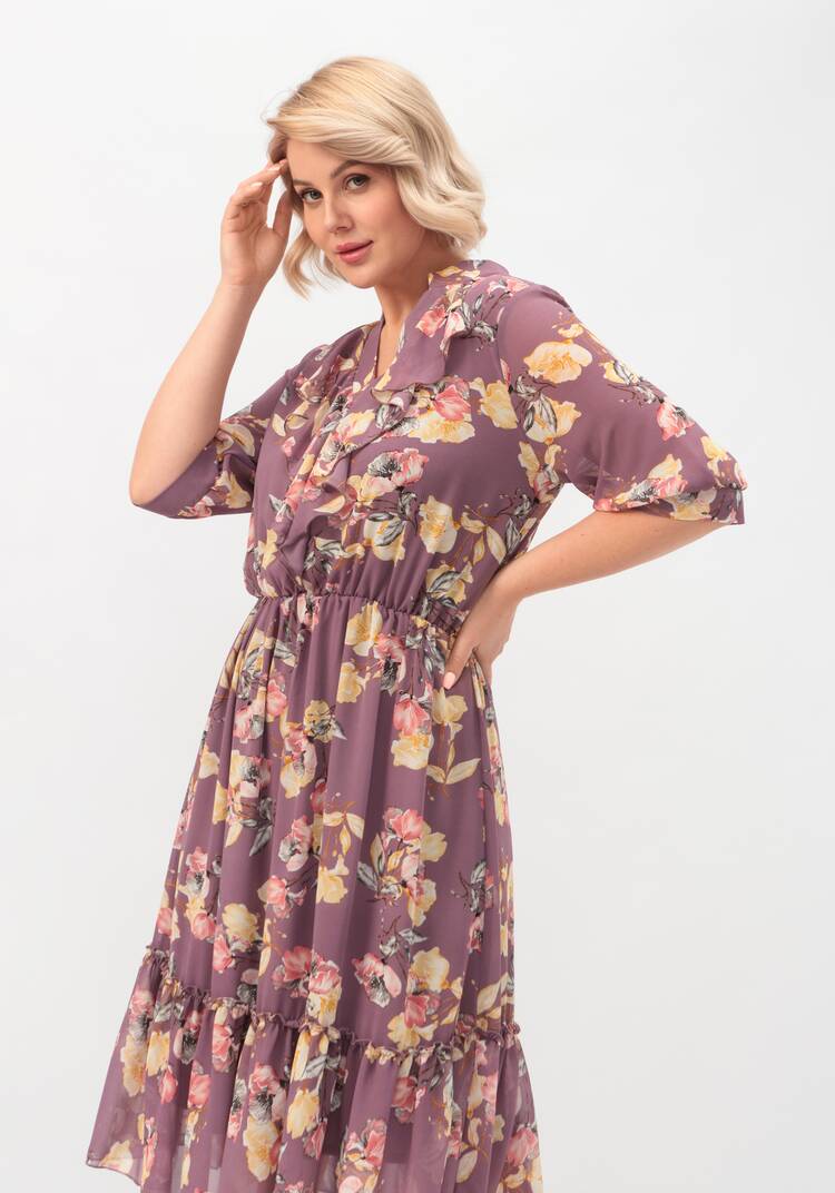 Платье с воланом по горловине шир.  750, рис. 9