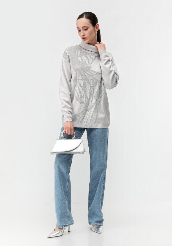 Туника женская с абстракцией и высоким горлом шир.  580, рис. 17