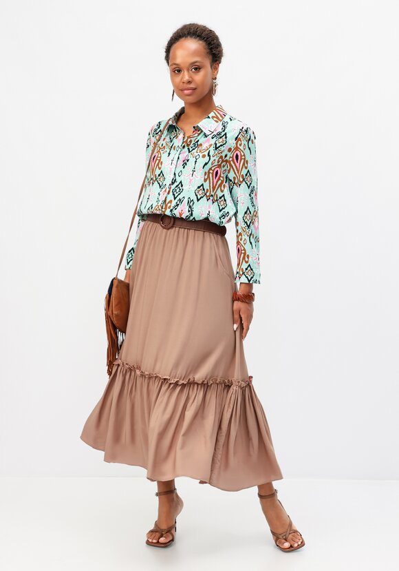 Юбка на эластичной ленте с ярусами шир.  580, рис. 16