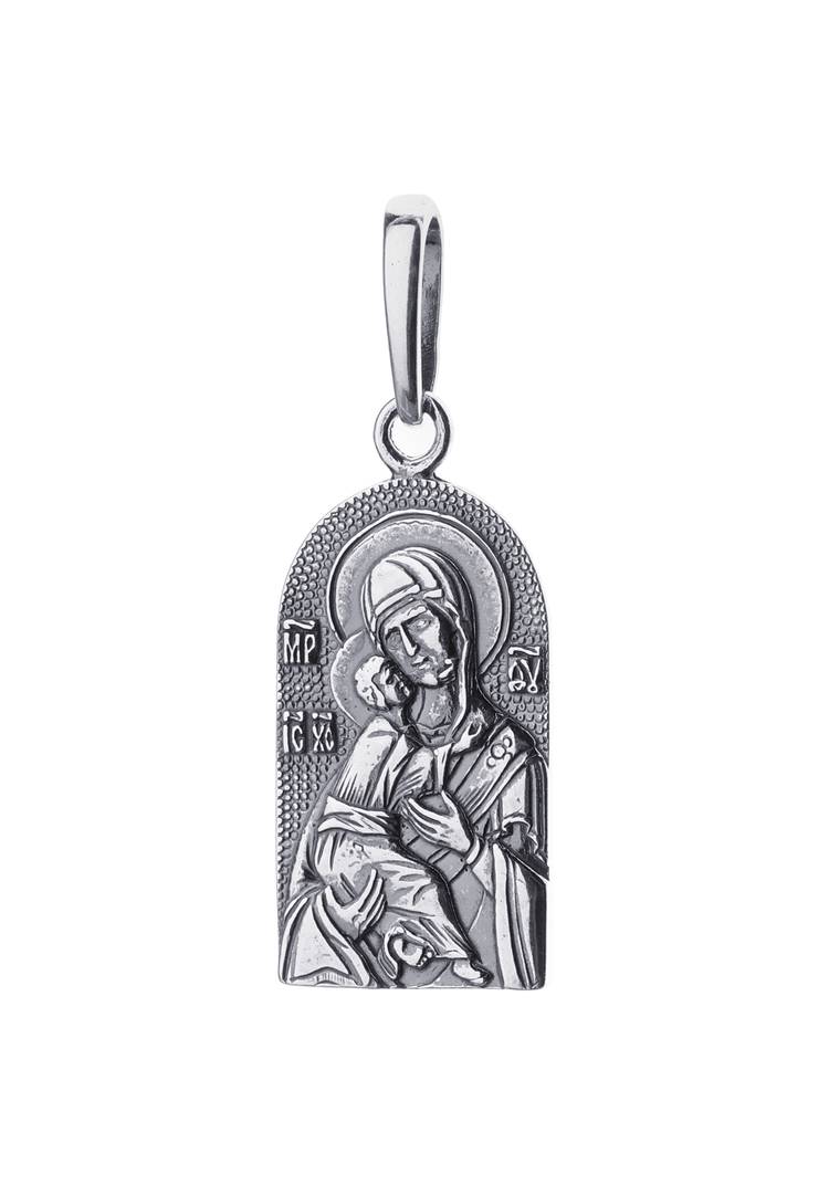 Серебряная подвеска  Богородица шир.  750, рис. 1