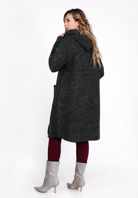 Пальто расклешенного кроя с капюшоном шир.  580, рис. 2