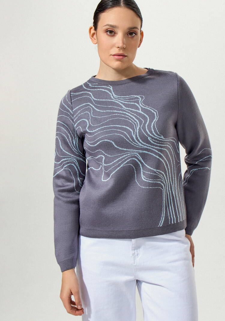 Джемпер с абстрактным рисунком Волны шир.  750, рис. 6