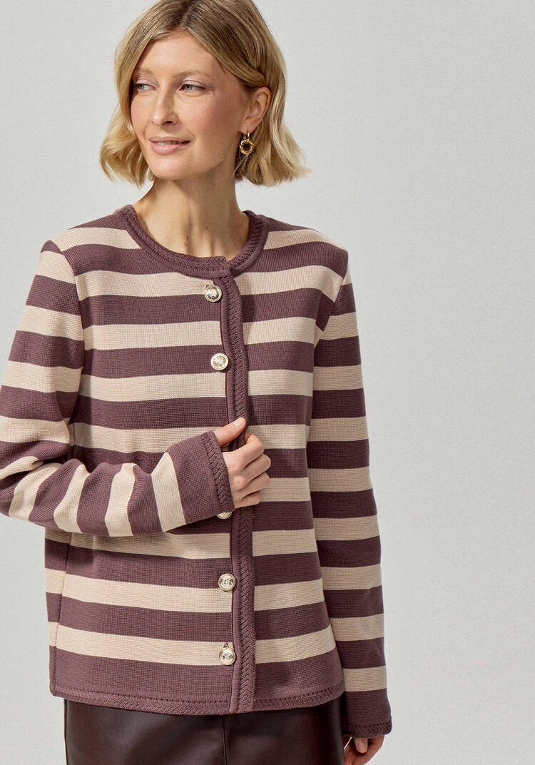 Пиджак в горизонтальную полоску на пуговицах шир.  750, рис. 8