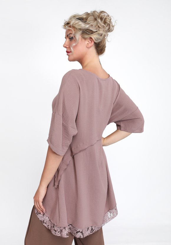 Туника свободная с кружевной вставкой шир.  580, рис. 2