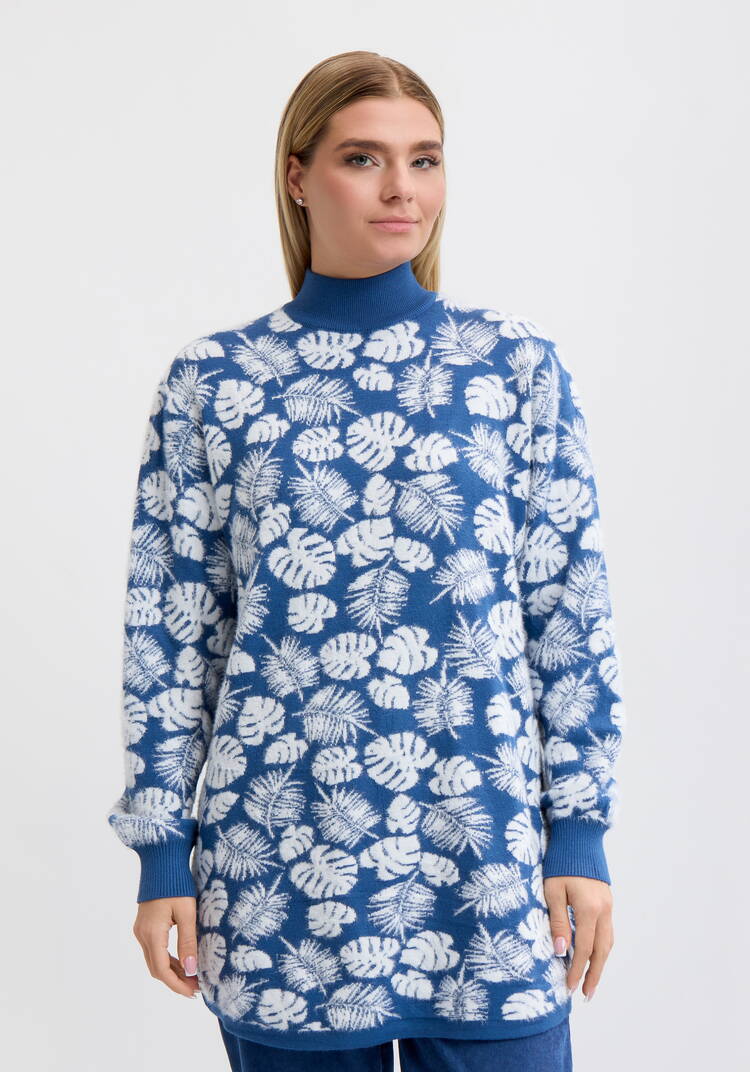 Туника пушистая с принтом шир.  750, рис. 16