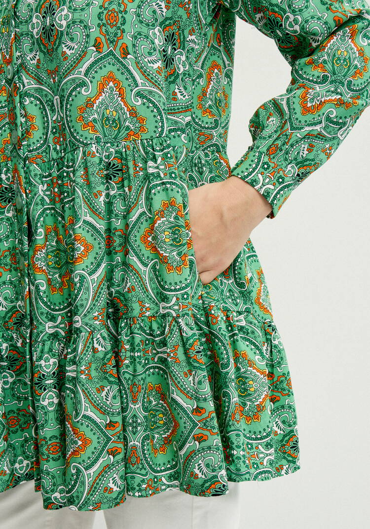 Блуза А-силуэта с ярусами шир.  750, рис. 13