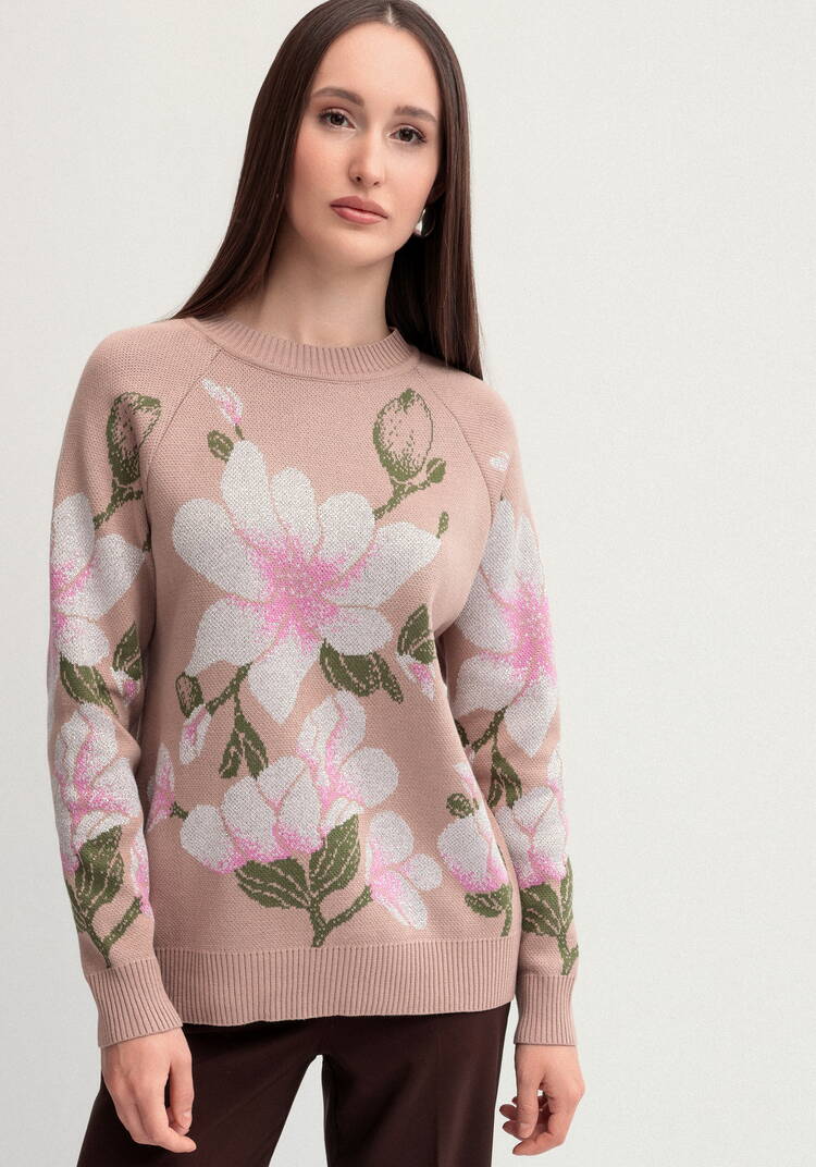 Джемпер с нежным цветочным орнаментом шир.  750, рис. 4