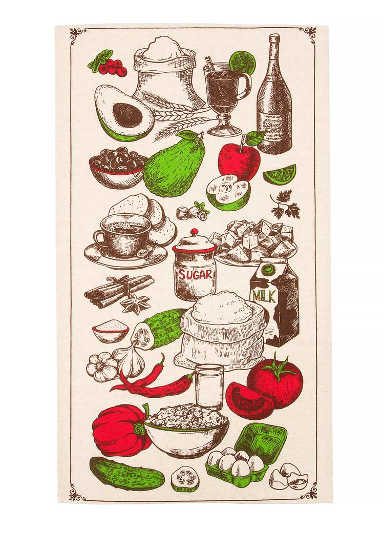 Комплект льняных полотенец  с принтом шир.  750, рис. 19