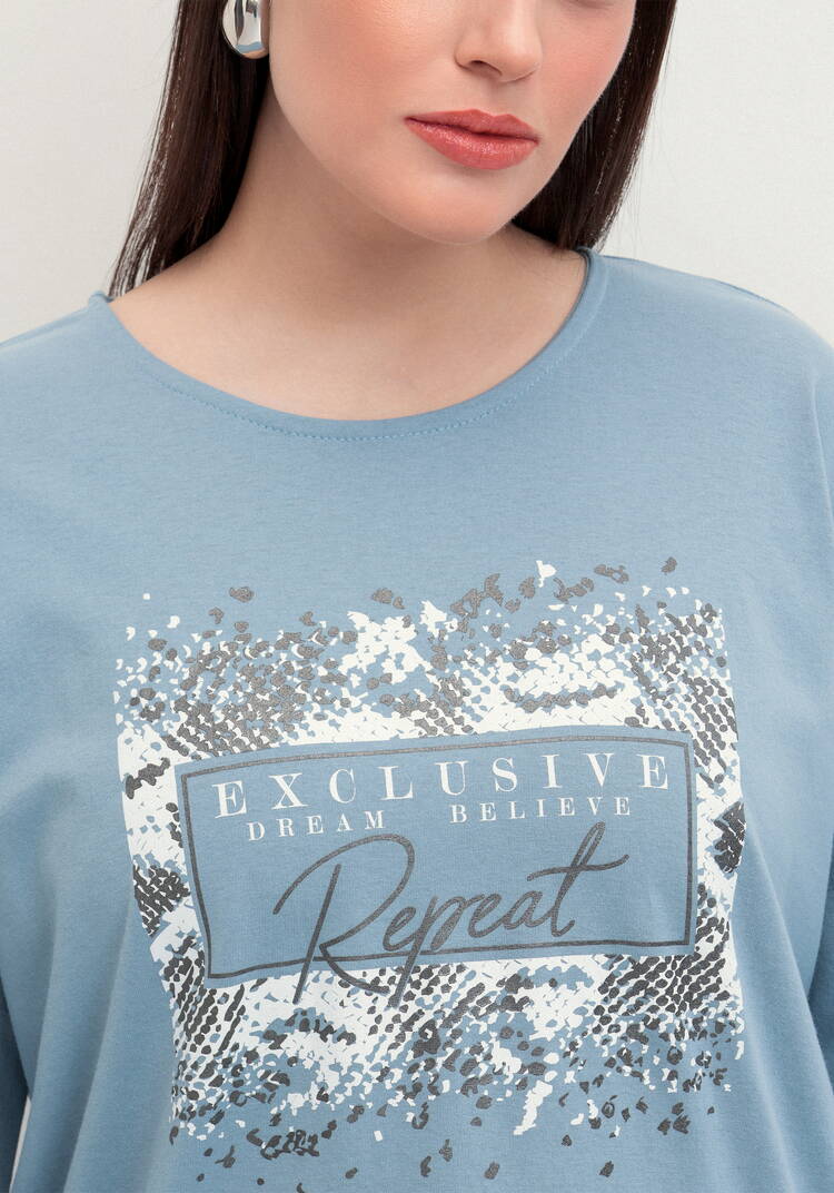 Туника с принтом на груди шир.  750, рис. 30