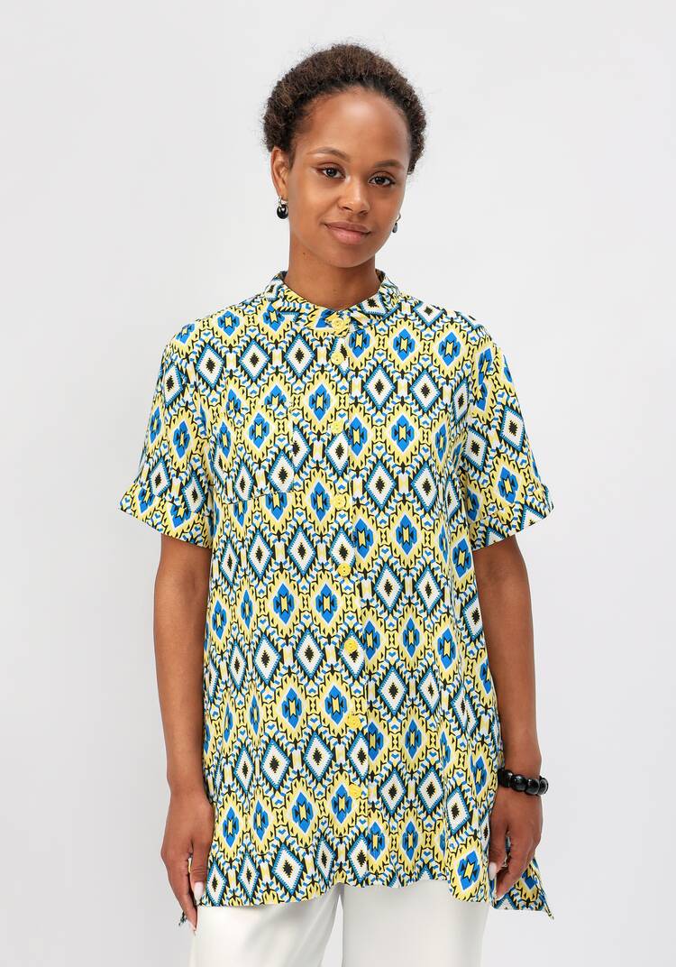 Блуза с геометрическим рисунком шир.  750, рис. 12