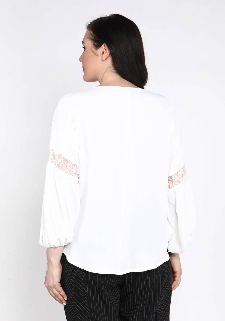 Блуза свободного силуэта с кружевом шир.  750, рис. 3