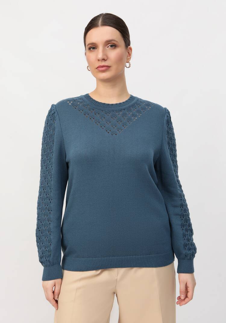 Джемпер с ажурными вставками на горловине шир.  750, рис. 12