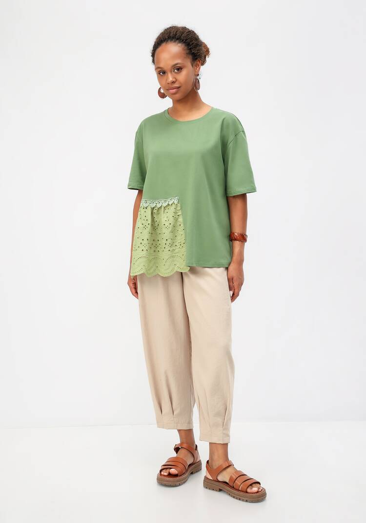 Блуза свободного кроя с вставкой из шитья шир.  750, рис. 16