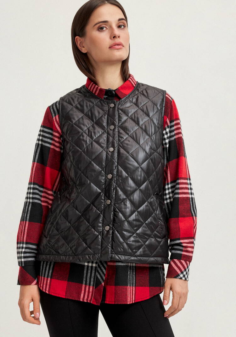 Жилет стёганый с застёжкой на кнопки шир.  750, рис. 4