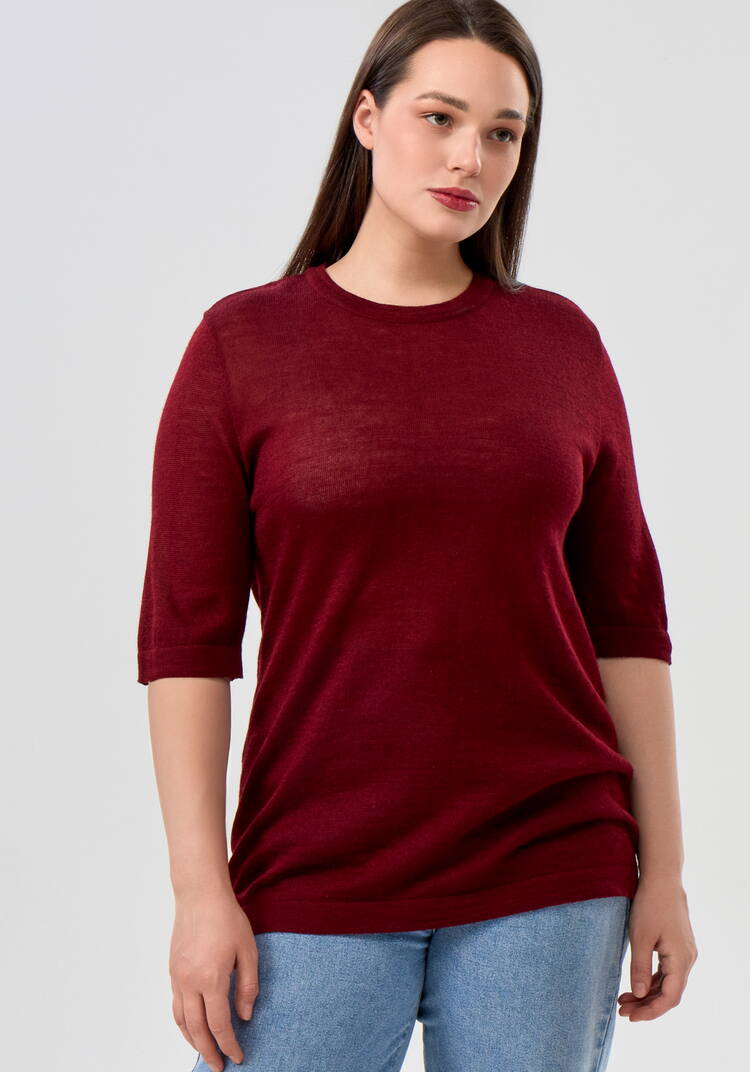 Футболка согревающая из овечьей шерсти, бордо шир.  750, рис. 4