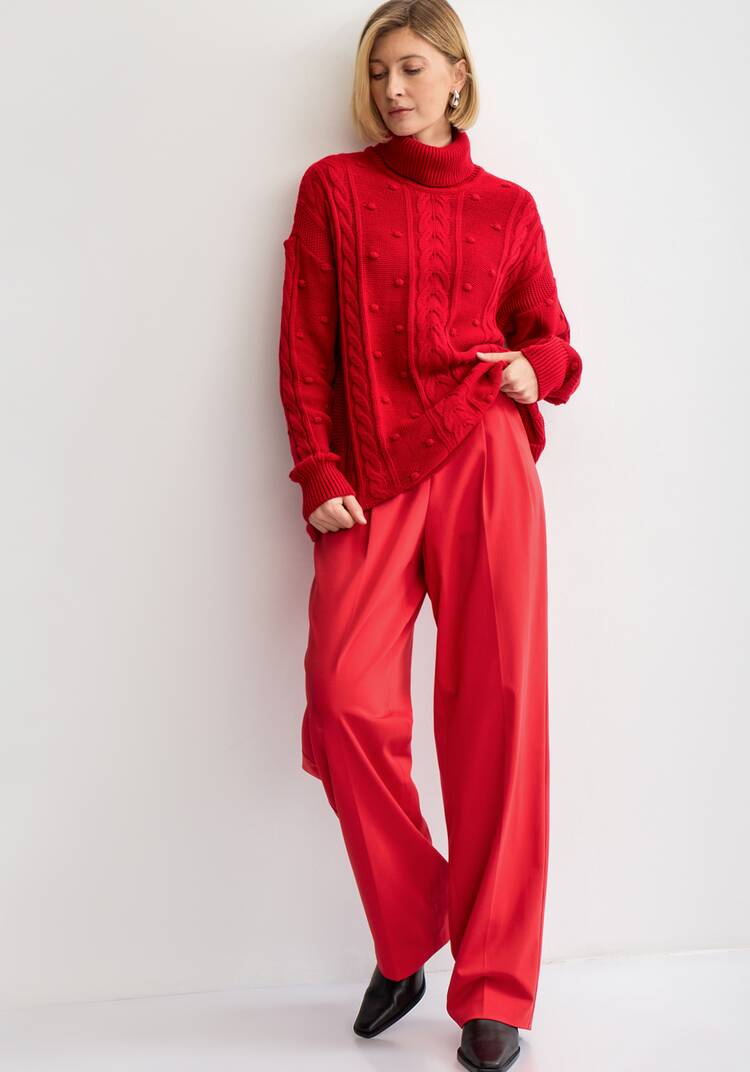 Джемпер с высокой горловиной и косами шир.  750, рис. 22