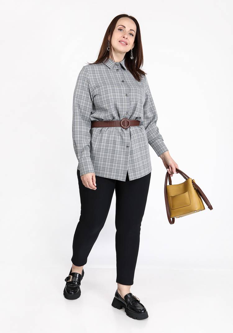 Рубашка прямого силуэта в клетку шир.  750, рис. 3