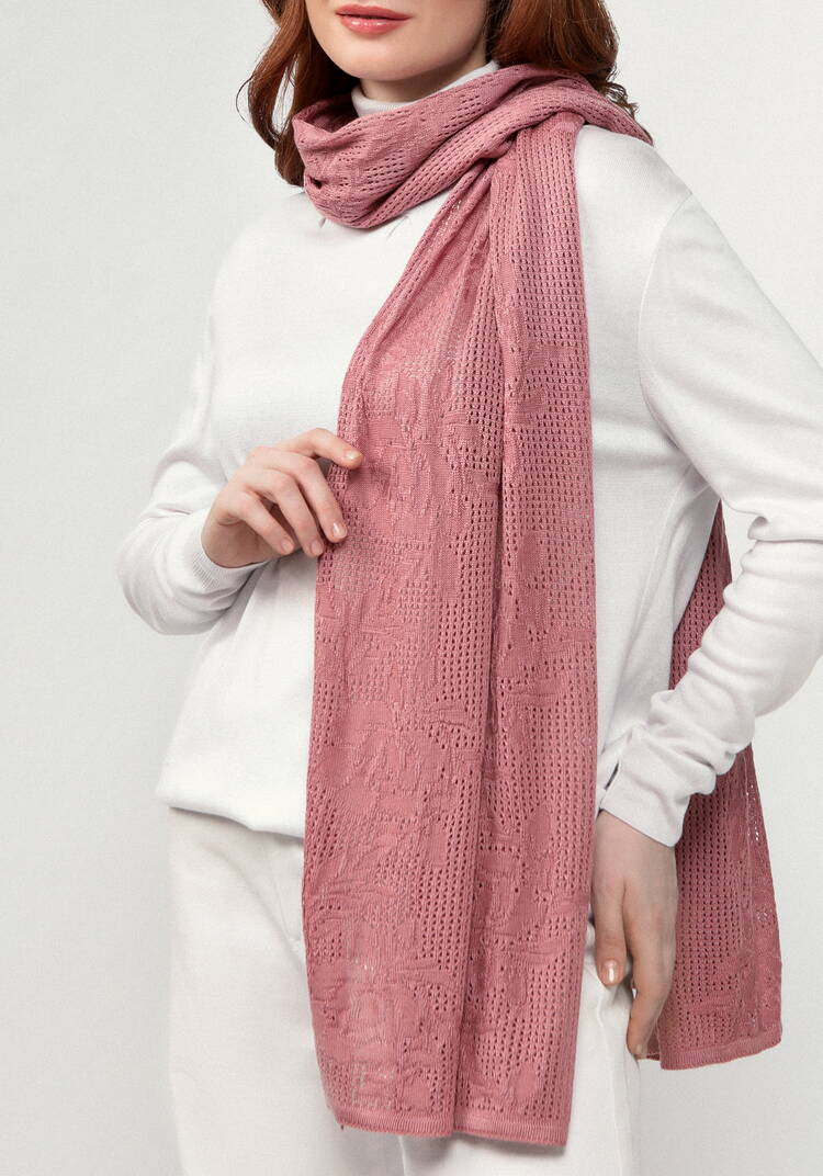 Палантин ажурный из натуральной шерсти шир.  750, рис. 8