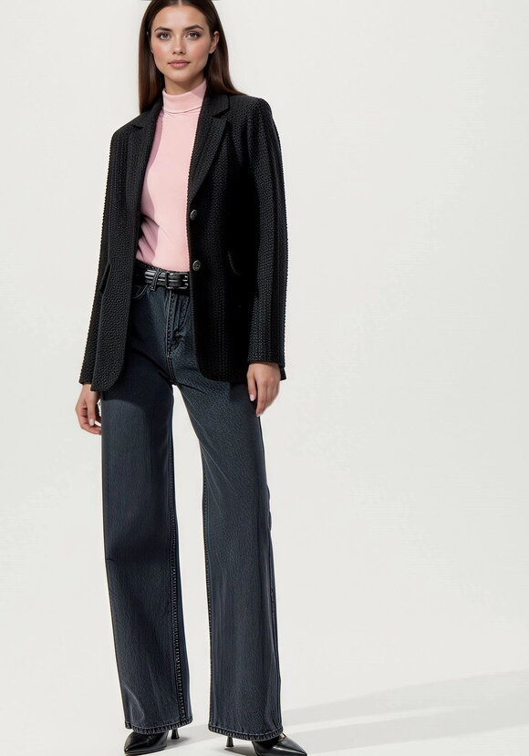 Джинсы прямого кроя с высокой посадкой шир.  580, рис. 7