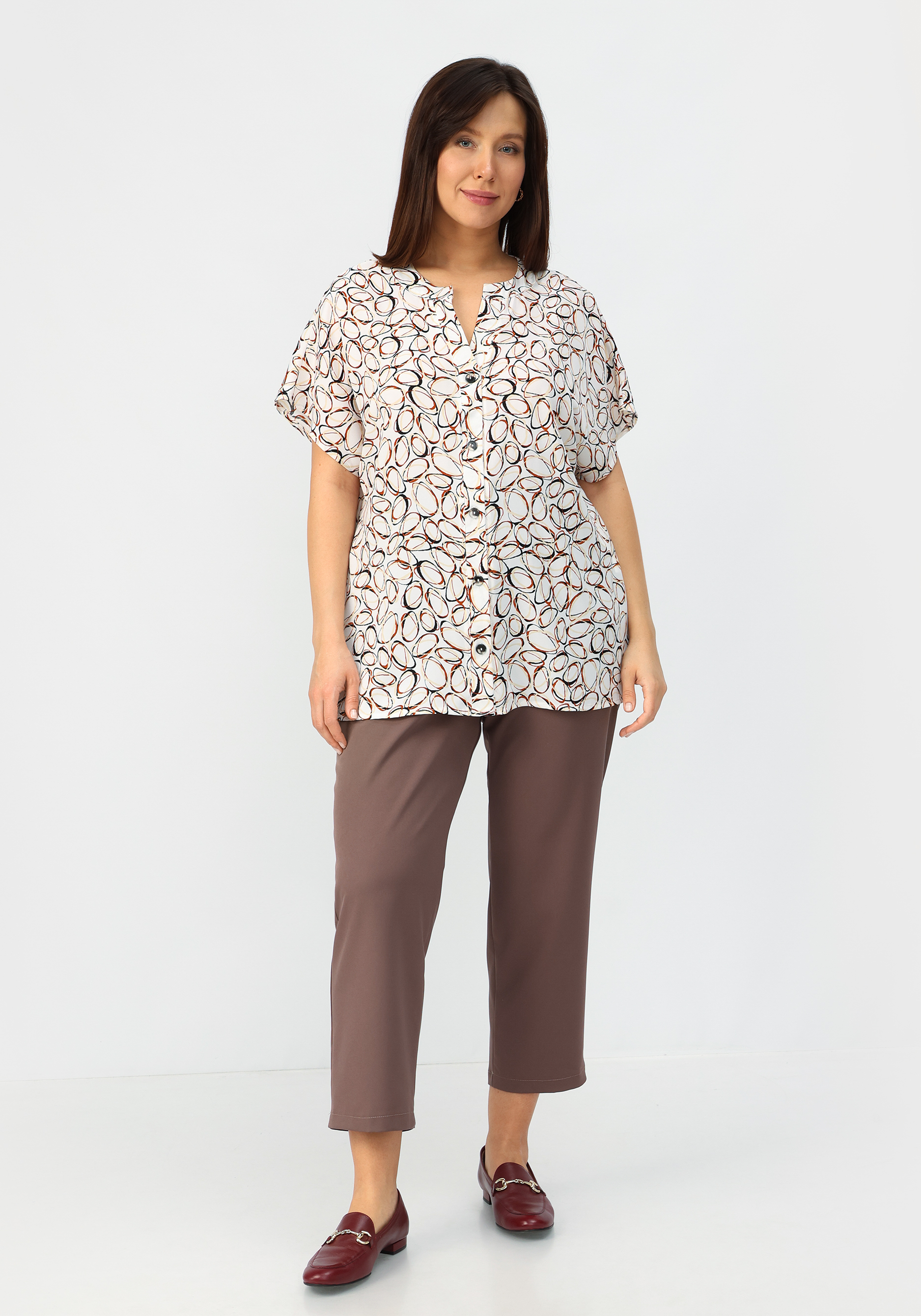 Блуза удлиненная с вырезом VeraVo, размер 60, цвет белый - фото 2