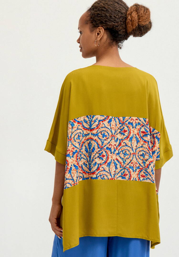 Блуза с принтом из штапеля шир.  750, рис. 3