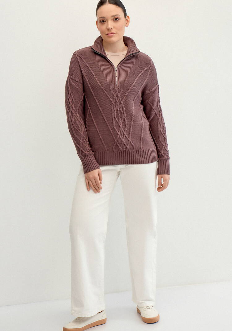 Свитер с фактурным рисунком на молнии шир.  750, рис. 15