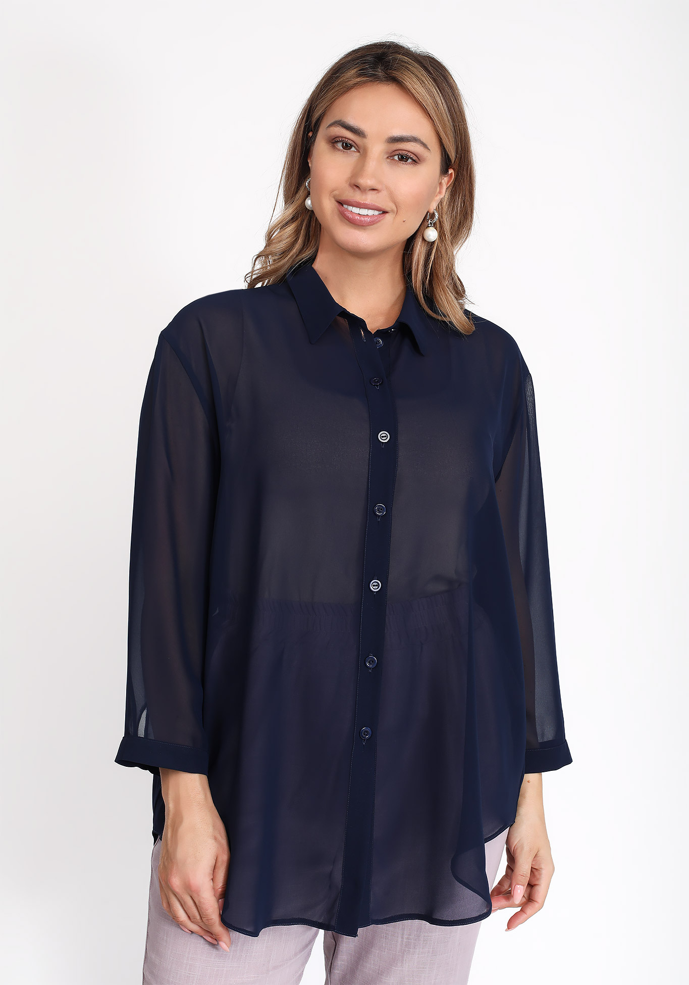Блуза шифоновая с длинными рукавами Victoria, размер 48, цвет терракотовый - фото 6