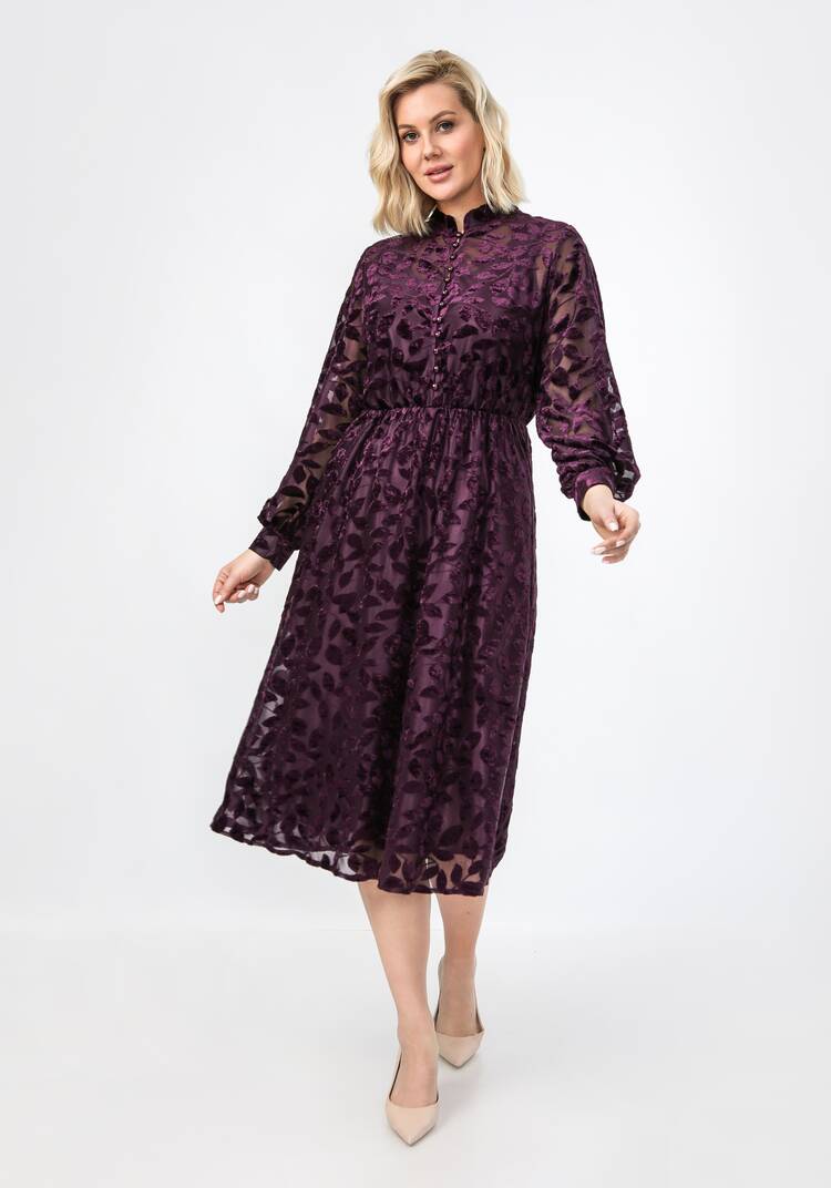 Платье из бархата с воротником-стойкой шир.  750, рис. 7