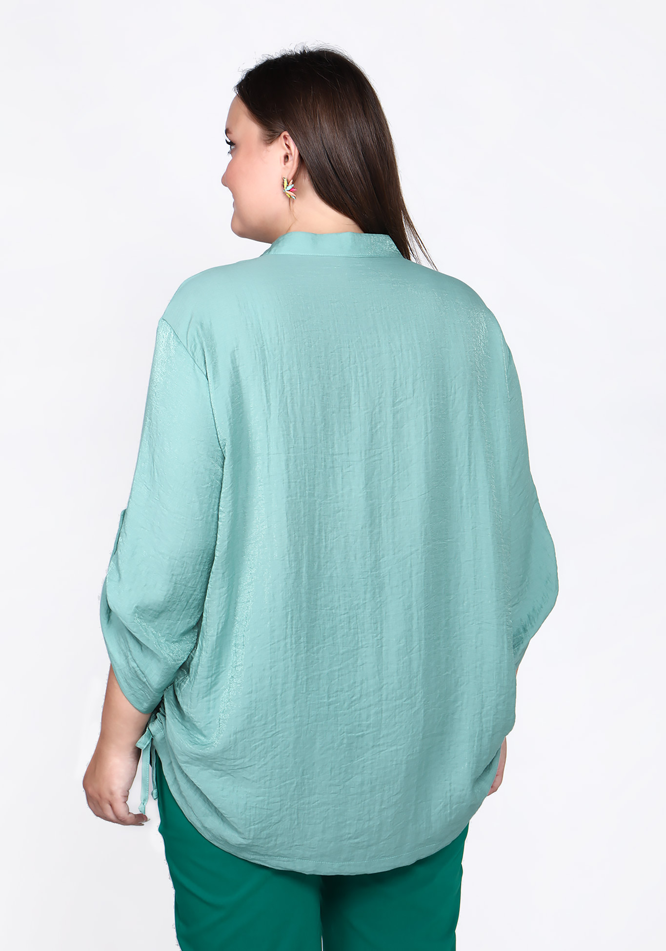 Блуза "Чарующая красота" GalaGrosso, размер 48, цвет серо-зелёный - фото 6
