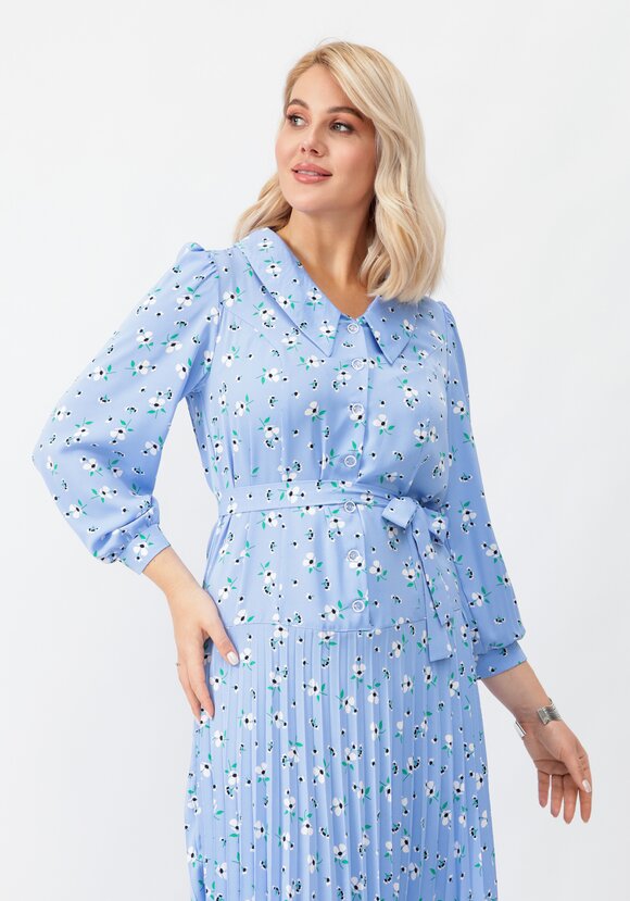 Платье прямого силуэта с юбкой-плиссе шир.  580, рис. 2