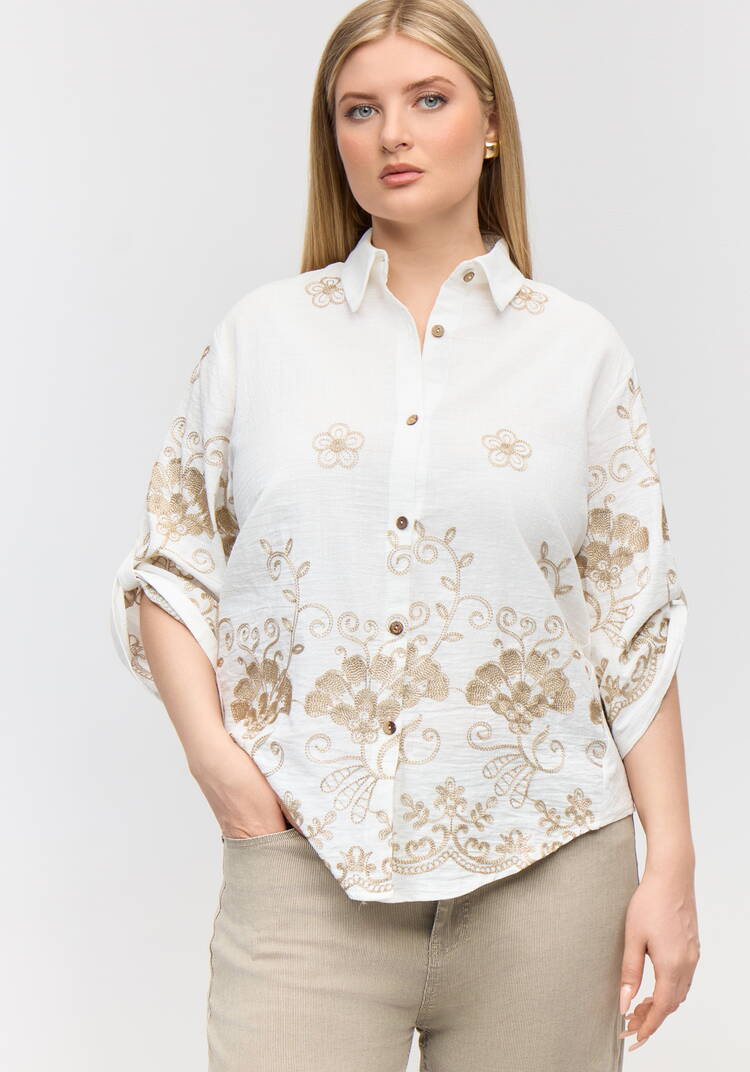 Блуза Цветочная симфония шир.  750, рис. 7