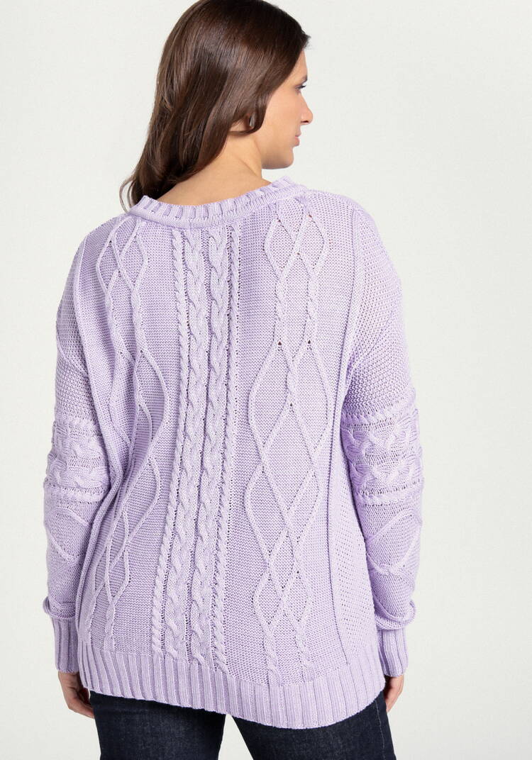 Джемпер с V-образным вырезом и косами шир.  750, рис. 23