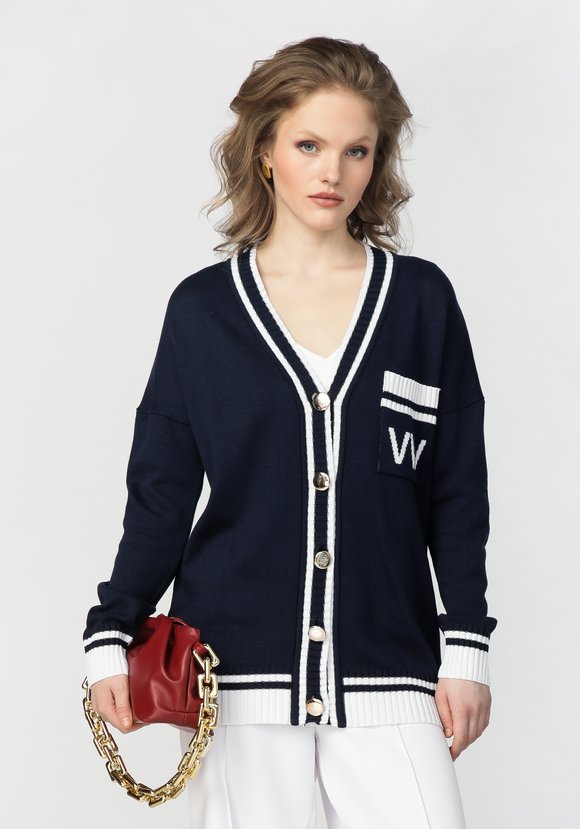 Кардиган с карманом на груди и логотипом шир.  580, рис. 1