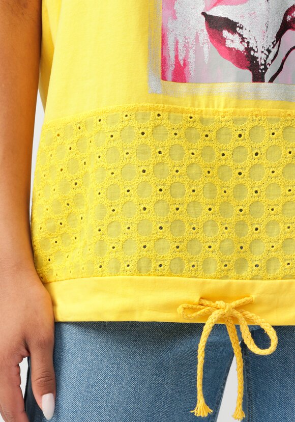 Блуза с принтом и ажурными вставками шир.  580, рис. 30