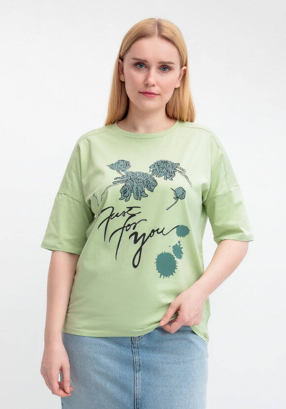 Футболка с принтом и рукавом 3/4 шир.  580, рис. 1