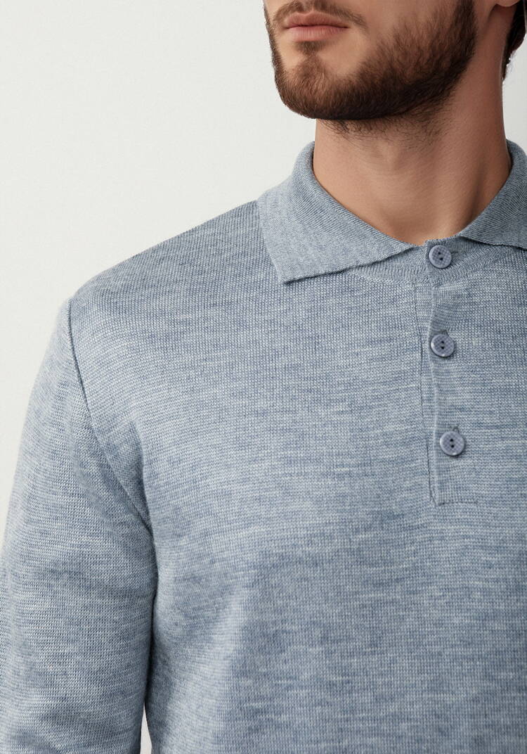 Джемпер-поло на пуговицах шир.  750, рис. 5