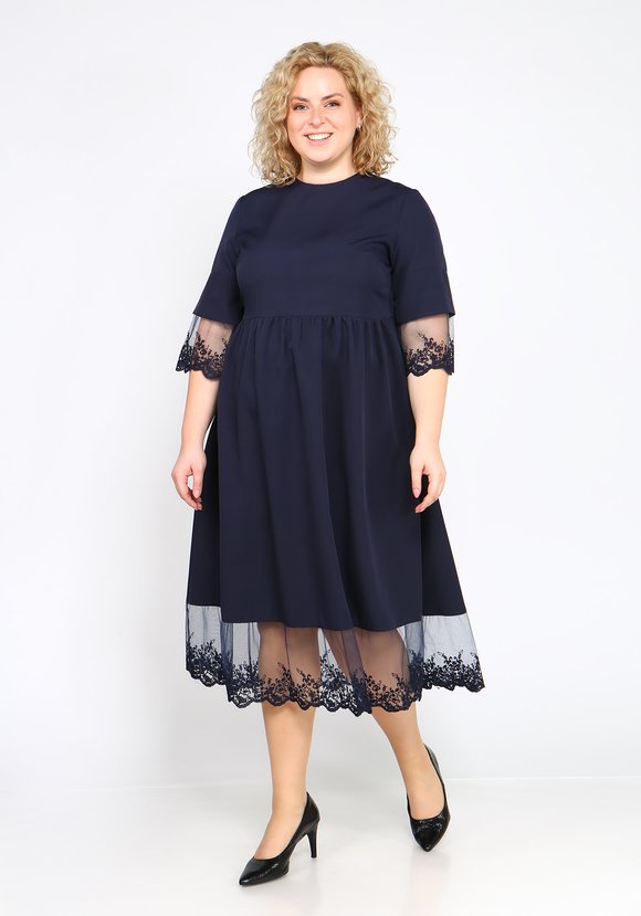 Платье с рукавами-колокольчик шир.  580, рис. 1