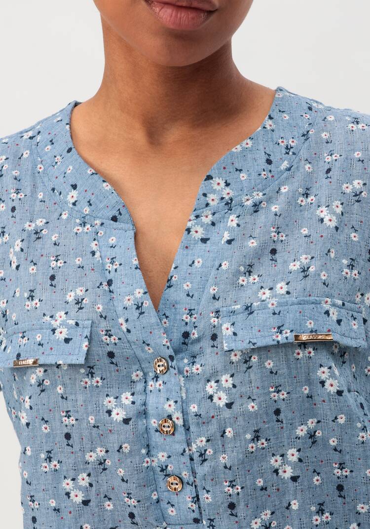 Блуза с цветочным принтом Офелия шир.  750, рис. 16