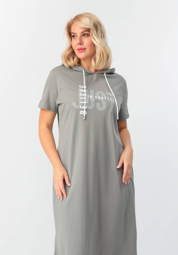 Платье с капюшоном свободного кроя шир.  750, рис. 20