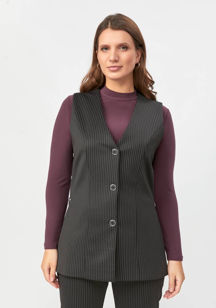 Жилет в полоску с разрезами шир.  750, рис. 11