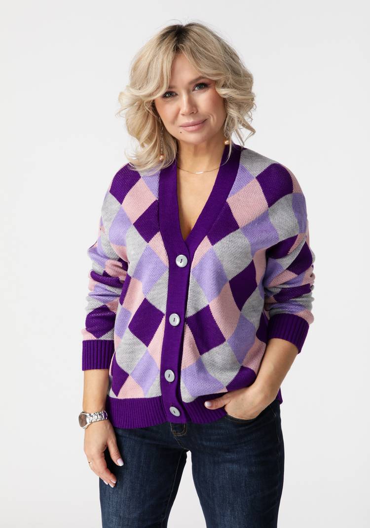 Кардиган Яркие ромбы шир.  750, рис. 25