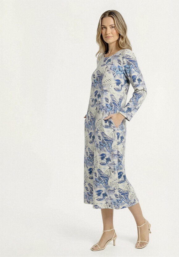 Платье прямого кроя изо льна с принтом шир.  580, рис. 1