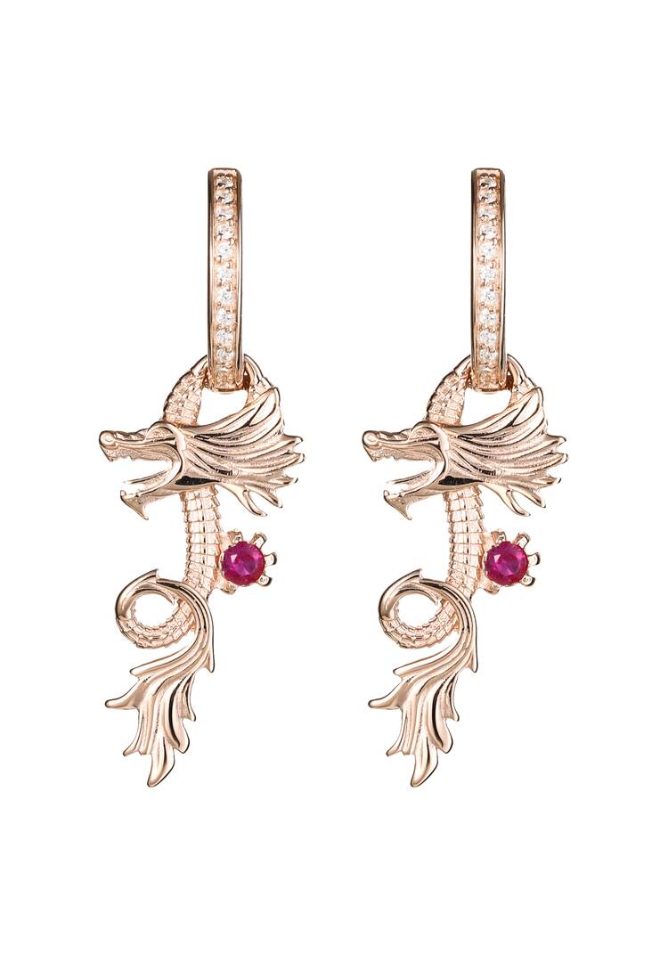 Серьги-трансформеры серебряные Дракон шир.  750, рис. 2