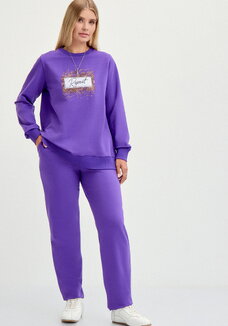 Костюм свитшот с принтом и брюки
