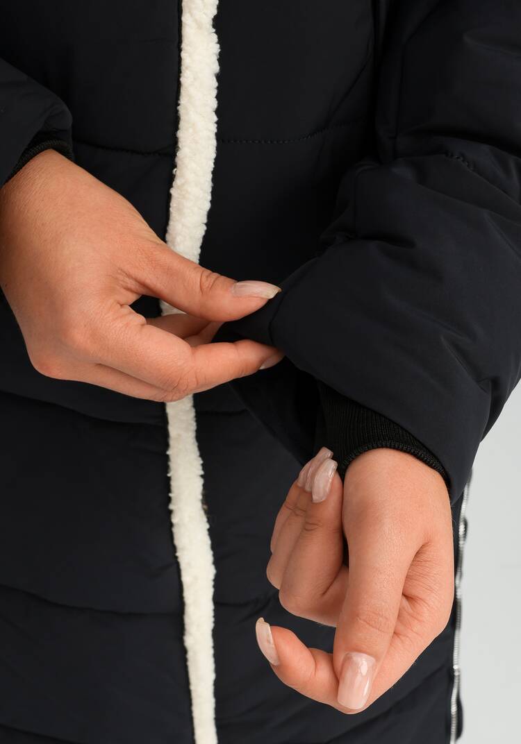 Пальто с капюшоном из меха шир.  750, рис. 6